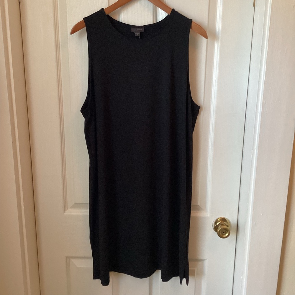J JILL: black sleeveless knit shift dress XLP